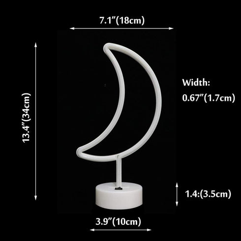 Neon Moon Lights, LED Moon Decor Neon Signs Art Decorations Crescent Night Lights Lamp for Party Supplies, Children Kids Girls Gift-Moon with Hold...