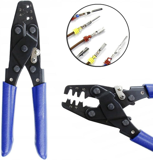Weather Pack Crimper Automotive Wire Sealed Terminals Electrical pin Connectors Open Barrel Non-Insulated hand Crimping Tools plier AWG 24-14...