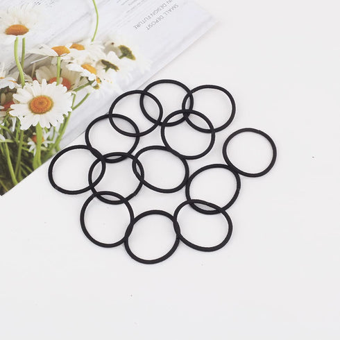 Baby Girls Hair Ties No-metal Hair Elastics Ponytail Holders Hair Bands (2 mm x 2.5 cm,Black)...