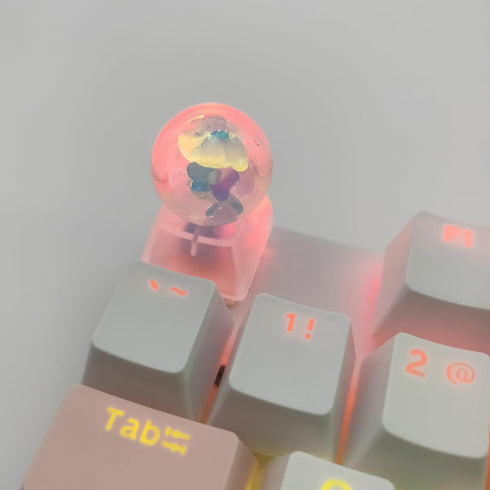 Personalized Crystal Ball Keycap Handmade OEM Profile Keycap Base DIY Custom ESC Backlit Keycap for Mechanical Keyboard MX Switch (Heart)...
