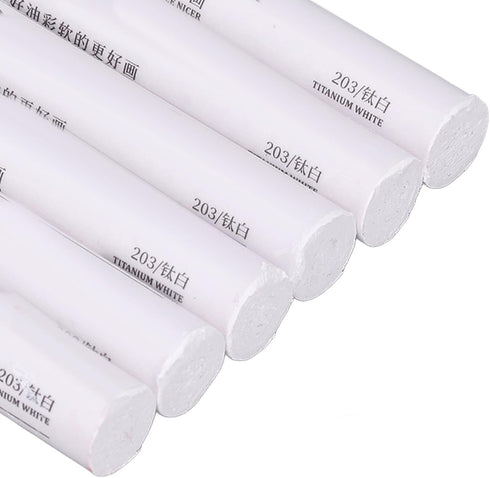 White Oil Pastels, 6Pcs Soft Oil Sticks Set Vibrant Creamy Crayons Drawing Pen Painting Stationery Single Color Art School Supplies Professional A...