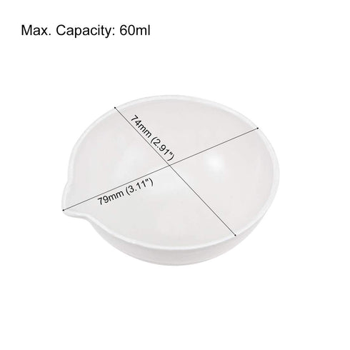 uxcell Evaporating Dish Basin High-Temperature Resist Porcelain 60ml Round Form with Spout 2pcs for Lab Supply Heating Liquid Scientific Teaching ...