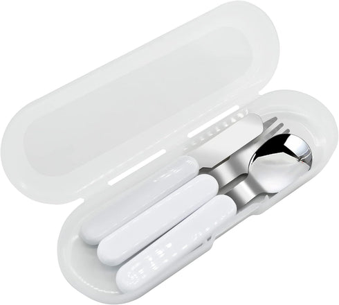 VANRA 3-Piece Children Knife Spoon Fork Set 18/10 Stainless Steel Child Flatware Set Kids Utensils Set with Case for Lunch Box (Fork Spoon Knife C...