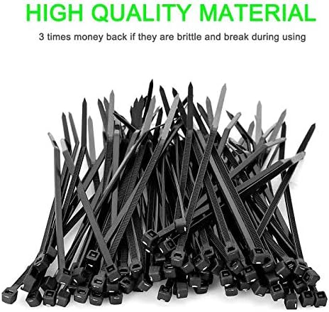 zip ties 4 inch, heavy duty cable nylone cable ties (Bulk Pack of 1000 Black)...