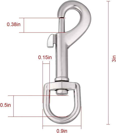 Dog Leash Snap Leash Clip Clasp Swivel Clip Heavy Duty Pet Leashes Clips Key Chain 3 Inch 6 PCS for Linking Pet Collar...