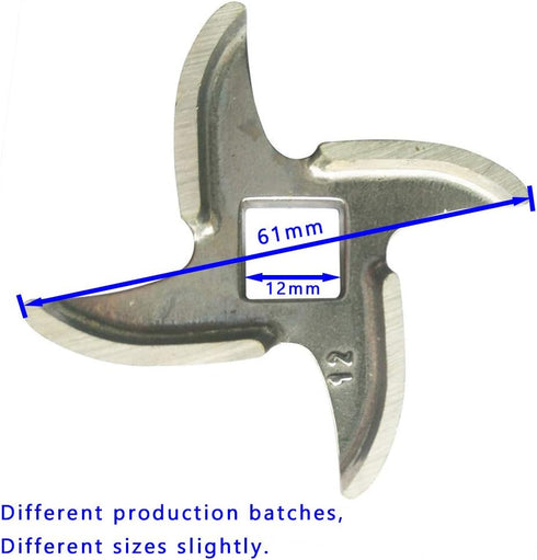 2 Pcs #12 Meat Grinder Blade Stainless Steel Knife Cutter Replacement for Grinders, Please check the size and shape...