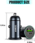 USB-C Car Charger Adapter, Dual Ports Fast Charging PD 60W + QC3.0 30W Mini All-Metal Cigarette Lighter USB Charger Universal for iPhone13/Pro Max...
