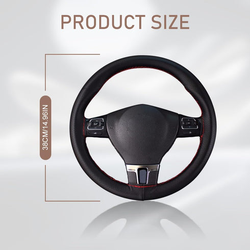 Leather Steering Wheel Cover, Stitch on Wrap, Steering Wheel Covers, 15Inch Breathable Anti-Slip Car Steering Wheel Protector, Steering Wheel Acce...