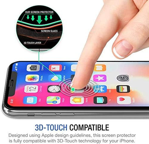 TETHYS Glass Screen Protector for iPhone 11 Pro/Xs - Edge to Edge Coverage, Full Protection - Pack of 3...