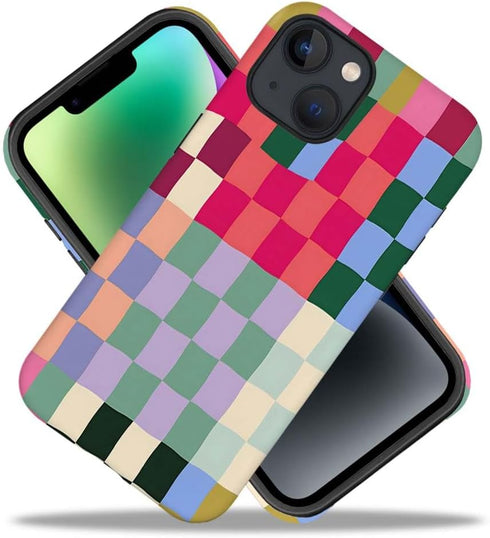 SEized Case Compatible with for iPhone 14,Colorful Checkerboard Phone Case for Girl Women Boy Men,Durable Protection Case for iPhone 14...