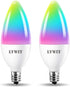 LVWIT Smart Light Bulb, B11 Smart Candelabra LED Bulb, E12 Base(12mm) WiFi Chandelier Light Bulb, Color Changing, Dimmable, Work with Alexa Home A...