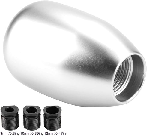 5 Speed Car Gear Shift Knob, Manual Gear Shift Knob Stick Head Shifter Lever Stick with 3 Adapters 8/10/12mm(Silver)...