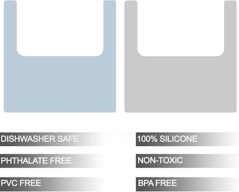 PandaEar 2 Pack High Chair Placemat, Silicone Non-Slip Placemats for IKEA Antilop Baby High Chair, Food Grade Mats Toddler Placemats -Blue/Grey...