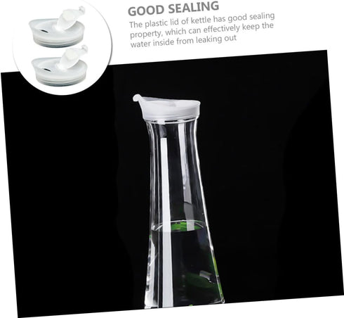 HOMSFOU 2pcs Glass Water Pitcher Lids Water Carafes Lids Tea Pitcher Spout Lids Lemonade Pitcher Lids Juice Pitcher Lids Water Jug Lids Bistro Pit...