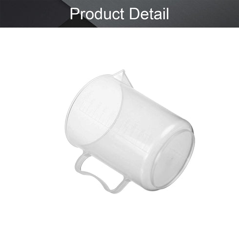Othmro Measuring Cup 1000ml pp Plastic Graduated Beaker Clear with Handle for Lab Kitchen Liquids 1pcs...