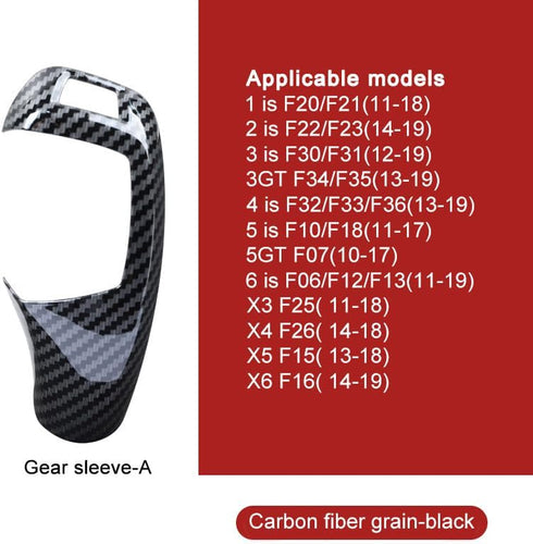 for BMW X3 X4 X5 X6 F20 F22 F30 F32 F10 F12 car Gear Shift Knob Panel Cover Carbon Fiber Pattern Sticker...