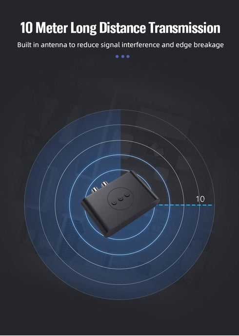 Bluetooth 5.4 Audio Adapter for Music Streaming Sound System, Wireless Audio Adapter Works with Smartphones and Tablets, Wireless Adapter for Spea...