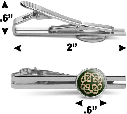 Celtic Knot Love Eternity Round Tie Bar Clip Clasp Tack Silver Color Plated...