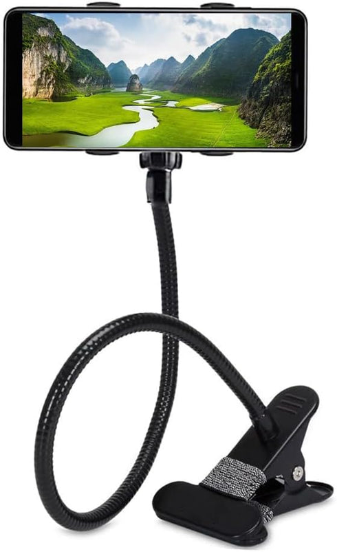 Cell Phone Holder,Lazy Bracket, 360-degree Rotating Universal Flexible Long Arms Clip Mount Gooseneck Phones Stand for Bed Flexible Arm Adjustable...