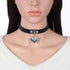 Red Choker Women Leather Black Red Pink Heart Pendant Necklace Heart Choker Punk Rock Collar Fashion Accessories Stainless Steel...