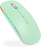 Wireless Mouse Bluetooth,Rechargeable LED Bluetooth Mouse(BT 5.1+2.4G), Silent Computer Mice for Laptop Desktop, MacBook, Windows, Mac OS,Green...