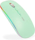Wireless Mouse Bluetooth,Rechargeable LED Bluetooth Mouse(BT 5.1+2.4G), Silent Computer Mice for Laptop Desktop, MacBook, Windows, Mac OS,Green...