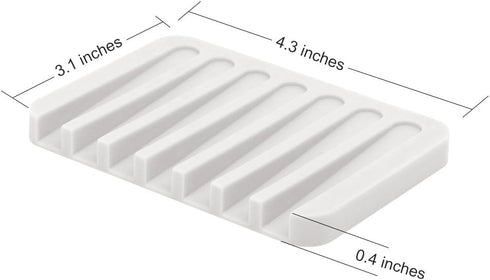 Anwenk Flexible Silicone Soap Dish Shower Waterfall Tray Saver Holder Drainer for Shower/Bathroom/Kitchen/Counter Top, Keeps Soap Bars Dry and Cle...