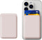 Magnetic Wallet for iPhone, Leather Magnetic Phone Wallet Mag Wallet RFID, Magnetic Wallet 3 Card Holder for iPhone 15/14/13/12 Series, Light Pink...