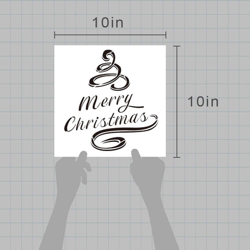 Merry Christmas Ribbon Alphabet Large Letter Winter Stencil for Painting on Wood, Canvas, Walls, Floors, Fabrics and Furniture, Paint Wooden Signs...