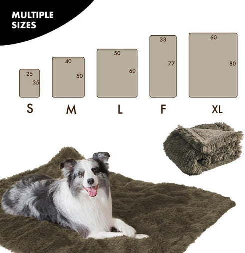 gogobunny Waterproof Plush Long Faux Fur Pet Throw Blanket Ultra Soft Fluffy Bed Couch Cover Washable - Premium Flannel Calming Blankets for Dog P...