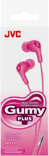 JVC Gumy in Ear Earbud Headphones with Paper Package, Powerful Sound, Comfortable and Secure Fit, Silicone Ear Pieces S/M/L - HAFX7PN (Pink)...