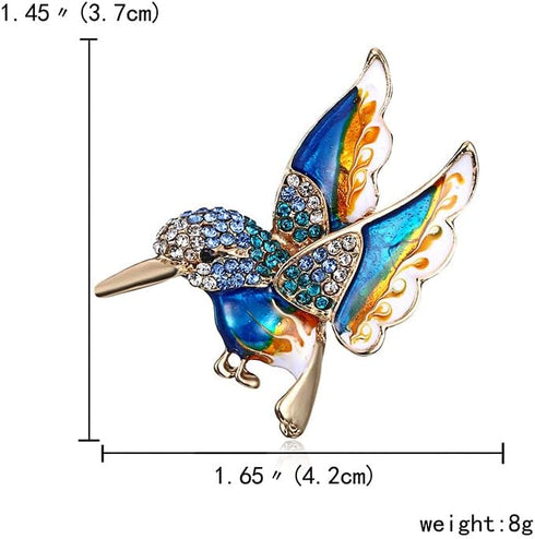 Acxico 3Pcs Fashion Color Enamel Hummingbird Alloy brooches Women Party Skirt Clothing Accessories Brooch Bird...