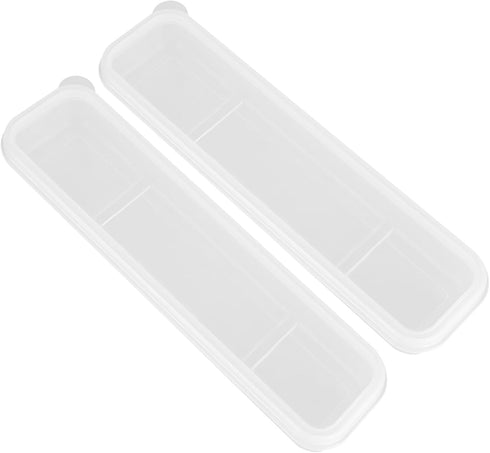 2Pcs Simple Utensil Holder with Lid, Portable Travel Tableware Storage Box Case for Cutlery Flatware, Foldable Plastic Silverware Holder Travel Ch...