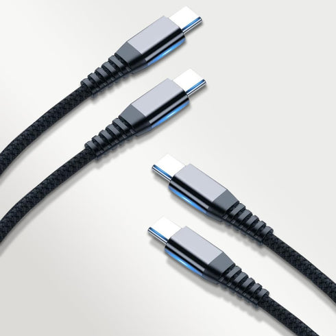 2-Pack Braided USB C to USB C 60W Fast Charging Cable (Black) for iPhone 15/15 Pro/15 Plus/ 15 Pro Max, Samsung Galaxy S22/23, MacBook Pro (6.6 fe...