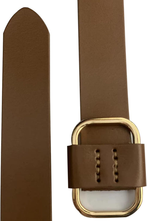 Women/girls’ belt for formal and casual,Bright brown Belt,dress ornament, Nonporous belt,Genuine Leather., 108CMx2.8CMx0.3CM...