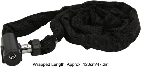 Bike Chain Lock with Key, 1.2m Bike Locks Anti-Theft Chain Lock Portable Lengthen Cycling Safety Locking Chain for Motorcycle Electric Scooter...