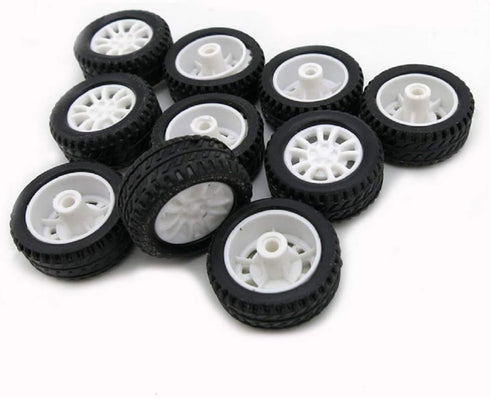 10pcs Toy Car Wheels 20mm Rubber Tire for 2mm Shaft DIY Model Accessories...