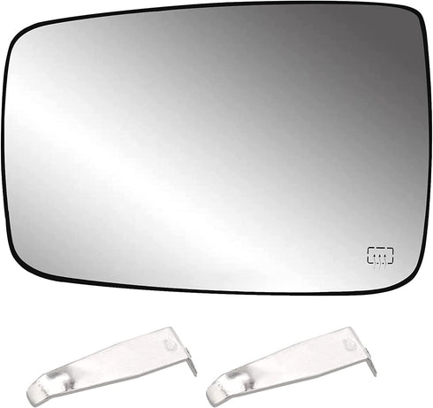 Driver Side Heated Mirror Glass Compatible with 2009-2018 Dodge Ram Pick-Up 1500 2500 - Replace 68079363AA 68050299AA - Side View Exterior Convex ...