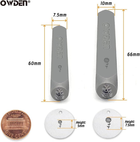 2 Sizes Metal Design Stamps Kit for Jewelry DIY Stamping Making. (Flower-1)...