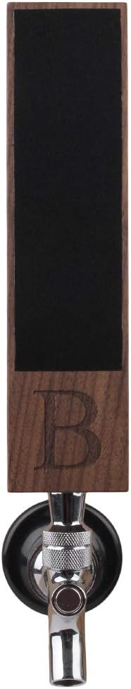 Monogrammed B Chalkboard Beer Tap Handle for Home Brew Kegerators, Home Bar, Kegerator Tap Handles, Gift for Him, 8 Inch Tall Walnut Wood...
