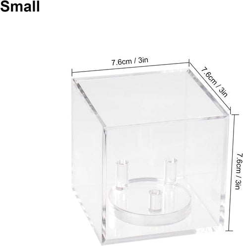 Clear Acrylic Geodes Rocks 3 Pegs Display Easel Stands Support Holder Box, Acrylic Display Case Box for Agate Slices Crystals Minerals Slab Fossil...