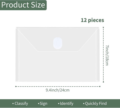 12 Pack Clear Die & Stamp Storage Bag Transparent Plastic Folders for Cutting Dies Stencil Embossing Crafts for DIY Scrapbooking Paper Card Craft ...