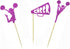 Morndew 24 PCS Purple Glitter Cheerleader Dance Horn Cupcake Toppers for Sport Party Baby Shower Birthday Party Decorations...