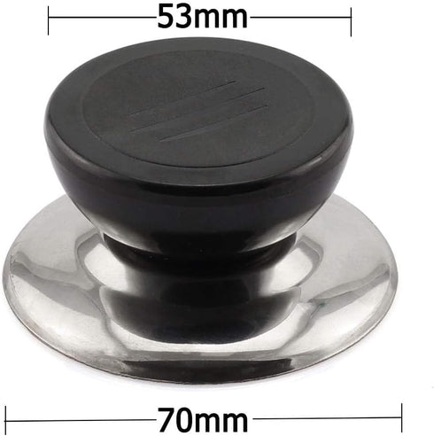 2-Pack Universal Pot Lid Cover Knob Handle,Stainless Steel Base Circular 5.3x7cm Dia - Kitchen Cookware Replacement Pan Pot Handgrip Lid Knob Cap...