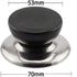 2-Pack Universal Pot Lid Cover Knob Handle,Stainless Steel Base Circular 5.3x7cm Dia - Kitchen Cookware Replacement Pan Pot Handgrip Lid Knob Cap...