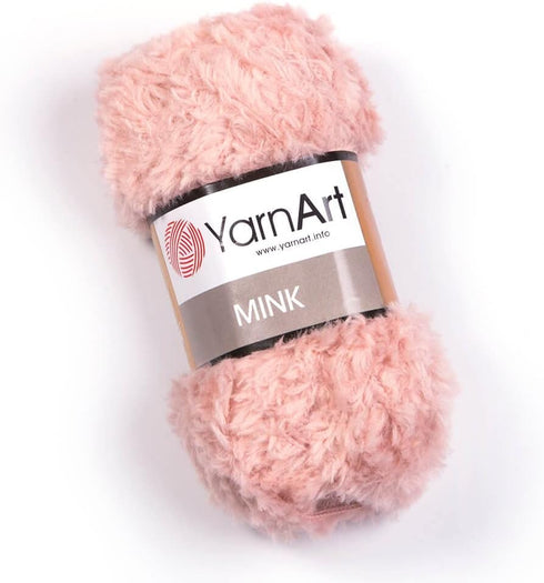 Yarnart Mink Fur Yarn, Soft Fur Yarn Chunky Fluffy Faux Fur Yarn Fuzzy Fur Yarn Eyelash Yarn for Crochet Knit Clothes Knitting 50gr (Yarnart Mink ...