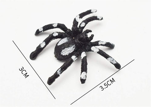 10Pcs/Set Halloween Decorative Spiders Small Plastic Fake Spider Toys Halloween Party Funny Joke Prank Realistic Props (White)...
