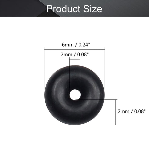 Othmro 500pcs Nitrile Rubber O-Rings, 2mm Wire Dia 6mm OD Metric Sealing Nitrile NBR Rubber Washers for Oil or Air Sealing, Professional Plumbing,...