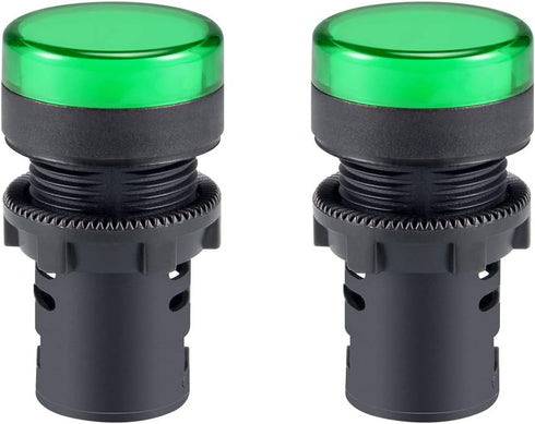 uxcell 2Pcs Green Indicator Light AC/DC 110V, 22mm Panel Mount, for Electrical Control Panel, HVAC, DIY Projects...