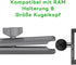 FANAUE Double Socket Arm Compatible with B Size 1" Ball Components for RAM Mounts (Long Arm)...